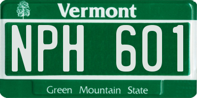 VT license plate NPH601