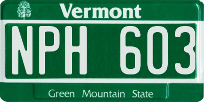 VT license plate NPH603