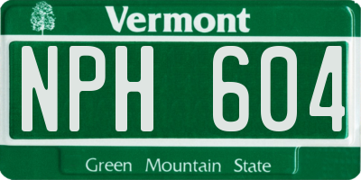 VT license plate NPH604