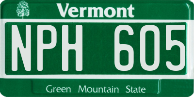 VT license plate NPH605