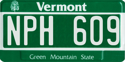 VT license plate NPH609
