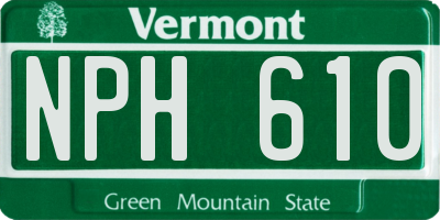 VT license plate NPH610