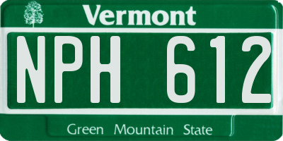 VT license plate NPH612