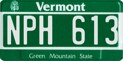 VT license plate NPH613
