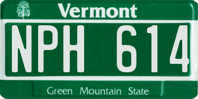 VT license plate NPH614