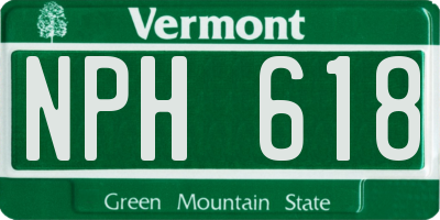VT license plate NPH618