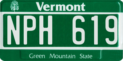 VT license plate NPH619