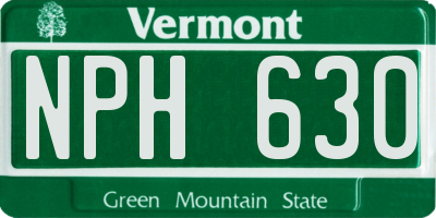VT license plate NPH630