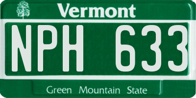VT license plate NPH633