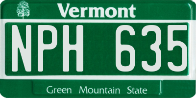 VT license plate NPH635