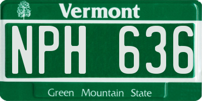 VT license plate NPH636