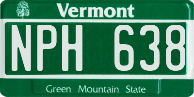 VT license plate NPH638