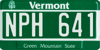 VT license plate NPH641