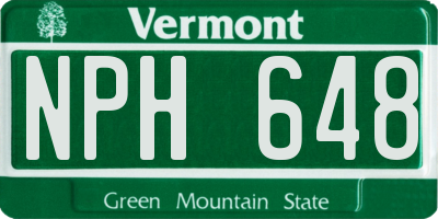 VT license plate NPH648