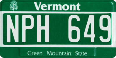 VT license plate NPH649