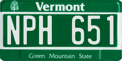 VT license plate NPH651