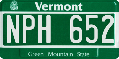 VT license plate NPH652