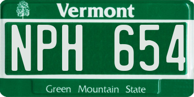 VT license plate NPH654