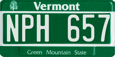 VT license plate NPH657