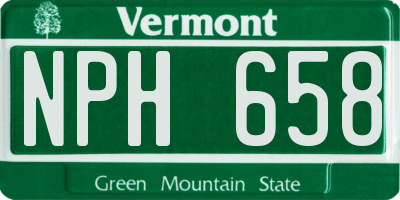 VT license plate NPH658