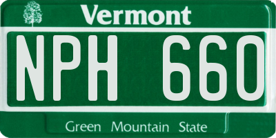 VT license plate NPH660