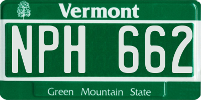 VT license plate NPH662