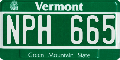 VT license plate NPH665