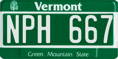 VT license plate NPH667