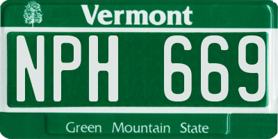 VT license plate NPH669