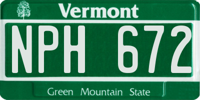 VT license plate NPH672