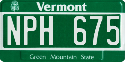 VT license plate NPH675