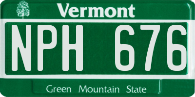 VT license plate NPH676
