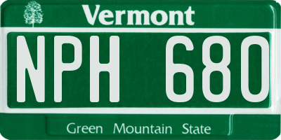 VT license plate NPH680