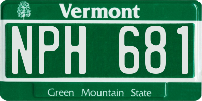 VT license plate NPH681