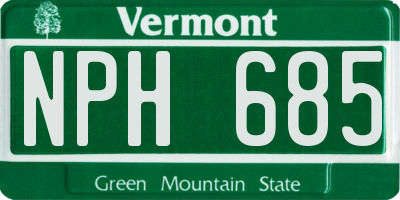 VT license plate NPH685