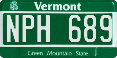 VT license plate NPH689