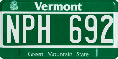 VT license plate NPH692