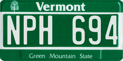 VT license plate NPH694
