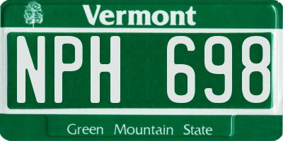 VT license plate NPH698