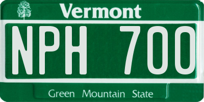 VT license plate NPH700