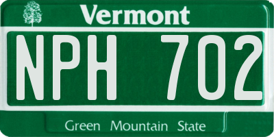 VT license plate NPH702