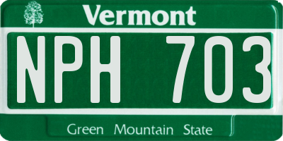 VT license plate NPH703