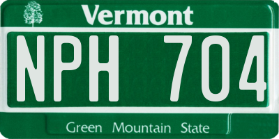 VT license plate NPH704