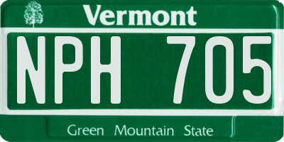 VT license plate NPH705