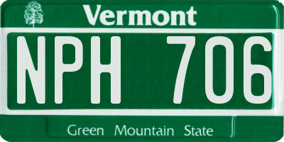 VT license plate NPH706