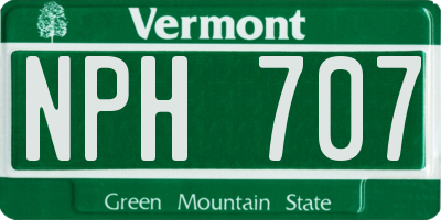 VT license plate NPH707