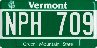 VT license plate NPH709