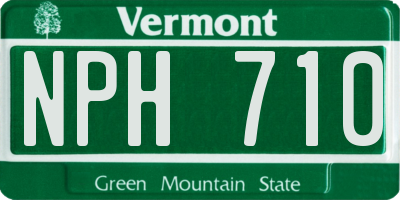 VT license plate NPH710