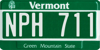 VT license plate NPH711
