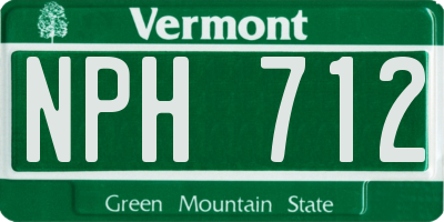 VT license plate NPH712